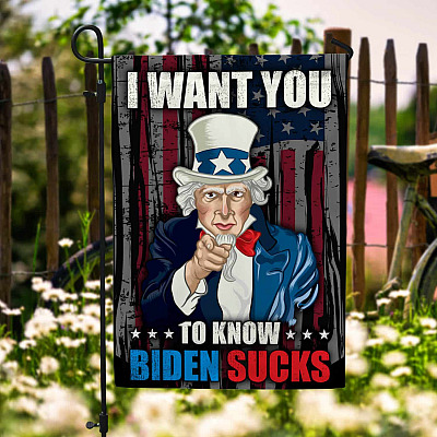 I Want You To Know Biden Sucks Flag - Funny Impeach Biden Garden Flag - House Flag