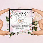 From Husband to My Wife for the Happy Times Shared Throughout the Years Interlocking Hearts Pendant Necklace