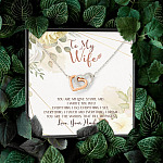 To My Wife You Are My Love Story You Are The Words That Fill My Pages Interlocking Hearts Pendant Necklace