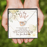 To My Wife You Are My Love Story You Are The Words That Fill My Pages Interlocking Hearts Pendant Necklace