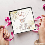 To My Wife You Are My Love Story You Are The Words That Fill My Pages Interlocking Hearts Pendant Necklace