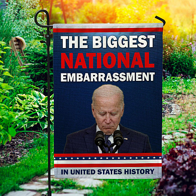 Anti Biden Biggest National Embarrassment In United States Outdoor Indoor Garden Flag - House Flag - Wall Flag