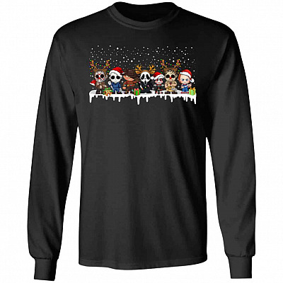 Chibi Horror Christmas SHIRT, Black, Long Sleeve