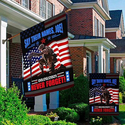 Alternative view of Say Their Names Joe 8/26/2021 Never Forget Afghanistan Garden Flag-Never Forget Afghanistan House Flag-Wall Flag