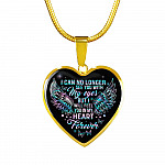 I Can No Longer See You With My Eyes But I Will Feel You In My Heart Forever Butterfly Memorial Luxury Heart Pendant Necklace