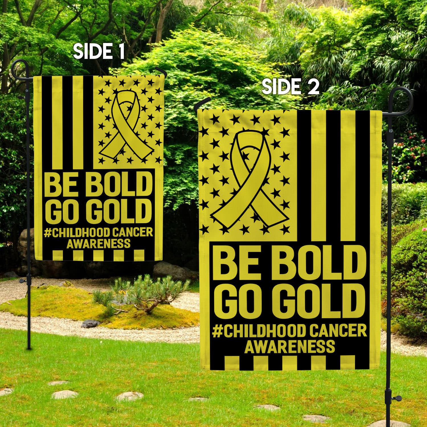 30x40 side 1 Garden Flag Mockup 2 Side