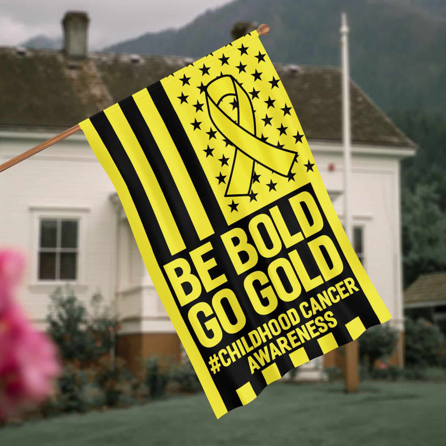 30x40 side 1 House Flag Mockup 4