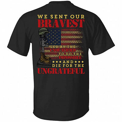 We Sent Our Bravest Tshirt, Black, Unisex T-Shirt