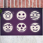 Halloween Characters Icons Doormat - Outdoor Indoor Doormat - Funny Halloween Doormat