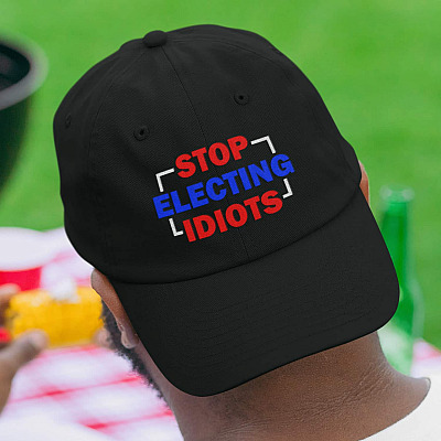 Stop Electing Idiot Twill Cap - High-Profile Snapback Hat