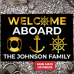 Personalized Family Name Welcome Aboard Doormat - Outdoor Indoor Doormat
