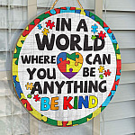 4VT. Autism Be Kind Door Sign Door Sign Mockup 14