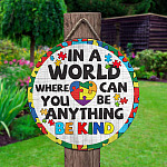 4VT. Autism Be Kind Door Sign Door Sign Mockup 2
