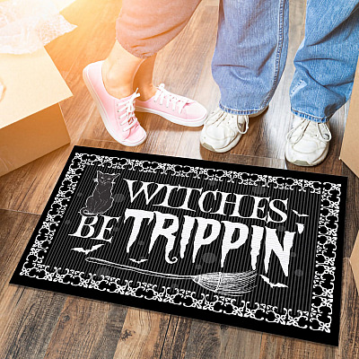 Witches Be Trippin' Doormat - Outdoor Indoor Doormat - Halloween Witches Doormat