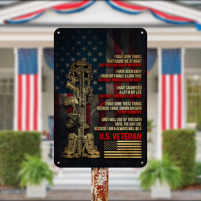I Have Done Things That Haunt Me At Night Decorative Metal Sign - Indoor Outdoor Decor - US Veteran Sign