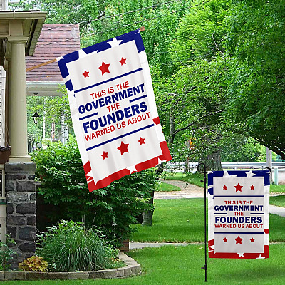 Alternative view of This Is The Government The Founders Warned Us About Impeach Biden Decorative Flag - Anti Biden Sucks Fraudy Six FU46 Garden House Flag