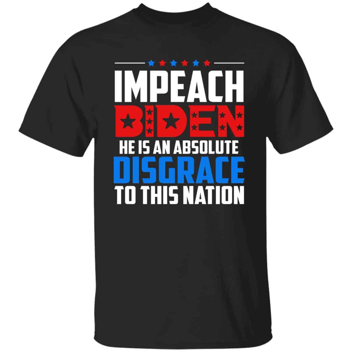 Impeach Biden Tshirt, Black, Unisex T-Shirt