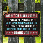 8VT. UU TIEN Attention Biden Voters Metal Sign Mockup 9