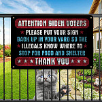 8VT. UU TIEN Attention Biden Voters Metal Sign Mockup 11