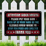 8VT. UU TIEN Attention Biden Voters Metal Sign Mockup 6