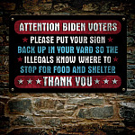 8VT. UU TIEN Attention Biden Voters Metal Sign Mockup 7