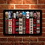 Halloween Horror Characters Decorative Rectangle Retro Decorative Metal Sign - Indoor Outdoor Decor Farmhouse