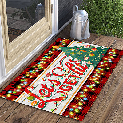 Alternative view of Let's Get Lit Funny Christmas Doormat Christmas Decoration Entrance Indoor Outdoor Decorative Doormat