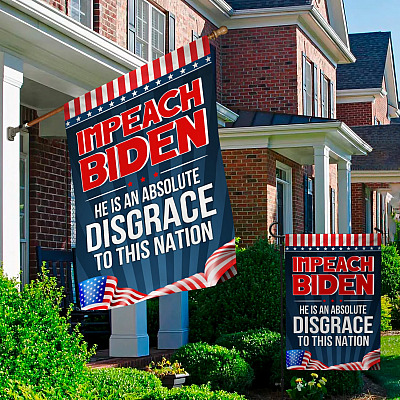 Alternative view of Impeach Biden He Is an Absolute Disgrace to This Nation Decorative Graden Flag - Biden Political House Flag - Wall Flag