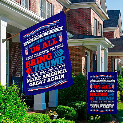 Alternative view of Bring Trump Back So We Can Make America Great Again Flag - Pro Trump Is My President House Flag - Wall Flag
