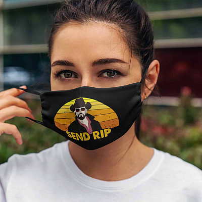 Alternative view of Send Rip Yellow Stone Face Mask - Funny Meme Washable Reusable Custom Printed Cloth Face Mask Cover