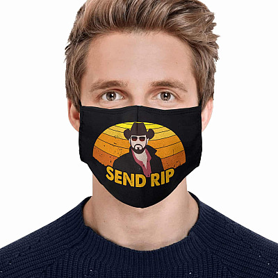 Send Rip Yellow Stone Face Mask - Funny Meme Washable Reusable Custom Printed Cloth Face Mask Cover
