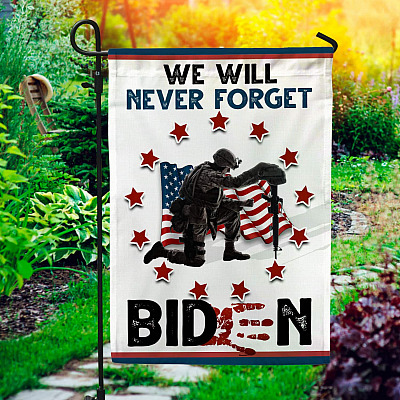 Anti Biden We Will Never Forget Bloody Hand Outdoor Indoor Decorative Garden Flag - House Flag - Wall Flag