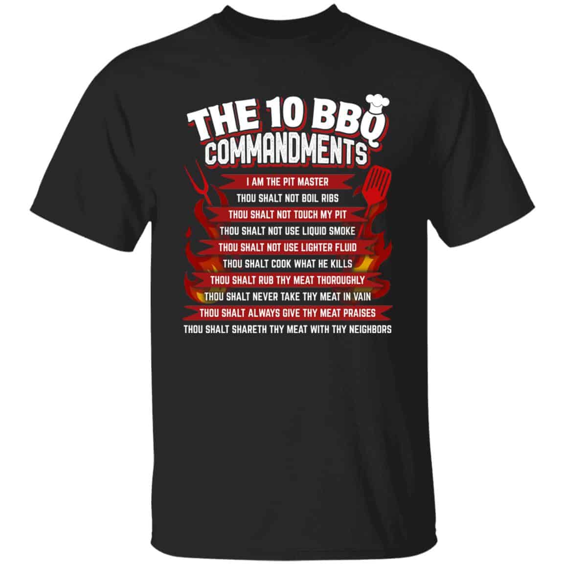 1N. The 10 BBQ Commandments (5), Black, Unisex T-Shirt 1N. The 10 BBQ Commandments (5), Black, Unisex T-Shirt