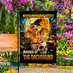 5VT. Dachshund Never Mind The Witch Garden Flag Mockup 4