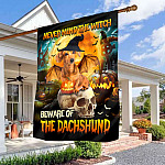 5VT. Dachshund Never Mind The Witch House Flag Mockup 3