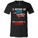 A Nation Of Sheep Tshirt, Black, V-Neck T-Shirt A Nation Of Sheep Tshirt, Black, V-Neck T-Shirt