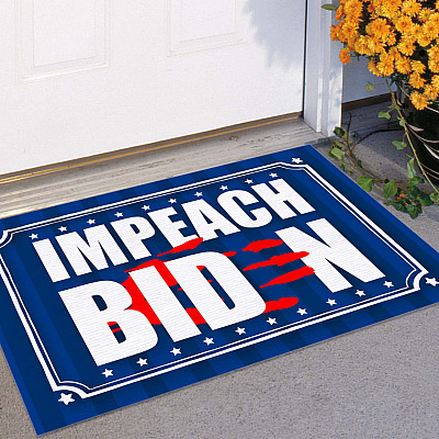 Alternative view of Anti Biden Impeach Biden Blood On His Hands Bloody Hand Outdoor Indoor Doormat - Never Forget 13 Heroes Rug