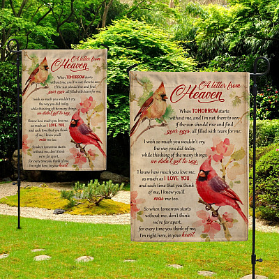 Alternative view of When Tomorrow Starts Without Me and I'm Not There to See Garden Flag - House Flag - Wall Flag