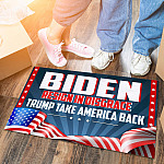 Biden Resign In Disgrace Trump Take American Back Outdoor Indoor Doormat - Anti Biden Support Trump Doormat