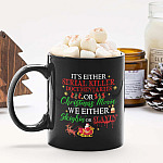 It's Either Serious Killer Documentaries or Christmas Movie We Either Sleighin' Or Slaying Ceramic Coffee Mug - Beer Stein - Water Bottle
