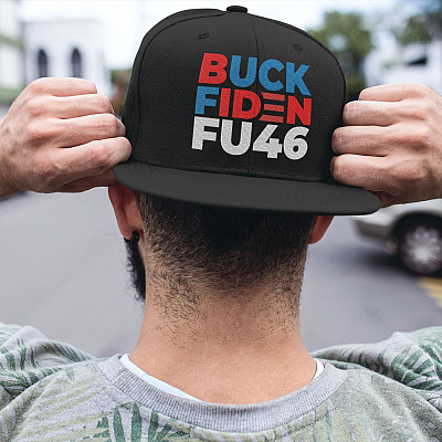 Anti Biden Clean Up On Aisle 46 Buck Fiden FU46 Cap Hat - Stop Electing Idiots Biden Sucks Fraudy Six 46 Twill Cap Hat