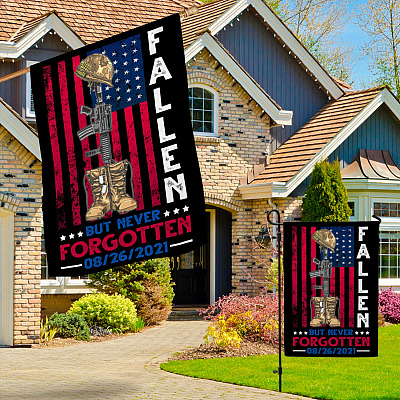Alternative view of 13 Heroes Fallen But Never Forgotten 8/2/6/2021 Decorative Garden Flag - Never Forget 13 Soldiers House Flag - Wall Flag