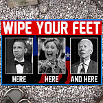 Wipe Your Feet Here Here and Here Funny Obama Kamala Biden Doormat Entrance Indoor Outdoor Decorative Doormat