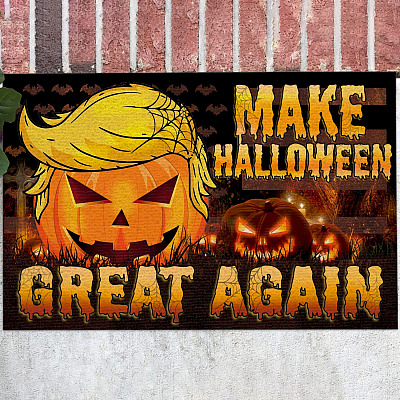 Make Halloween Great Again Doormat - Outdoor Indoor Doormat - Trump Halloween American Doormat