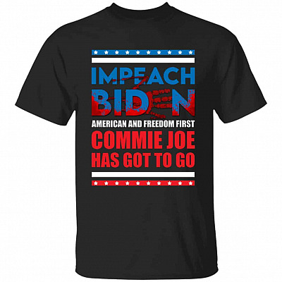 Impeach Biden America Tshirt, Black, Unisex T-Shirt