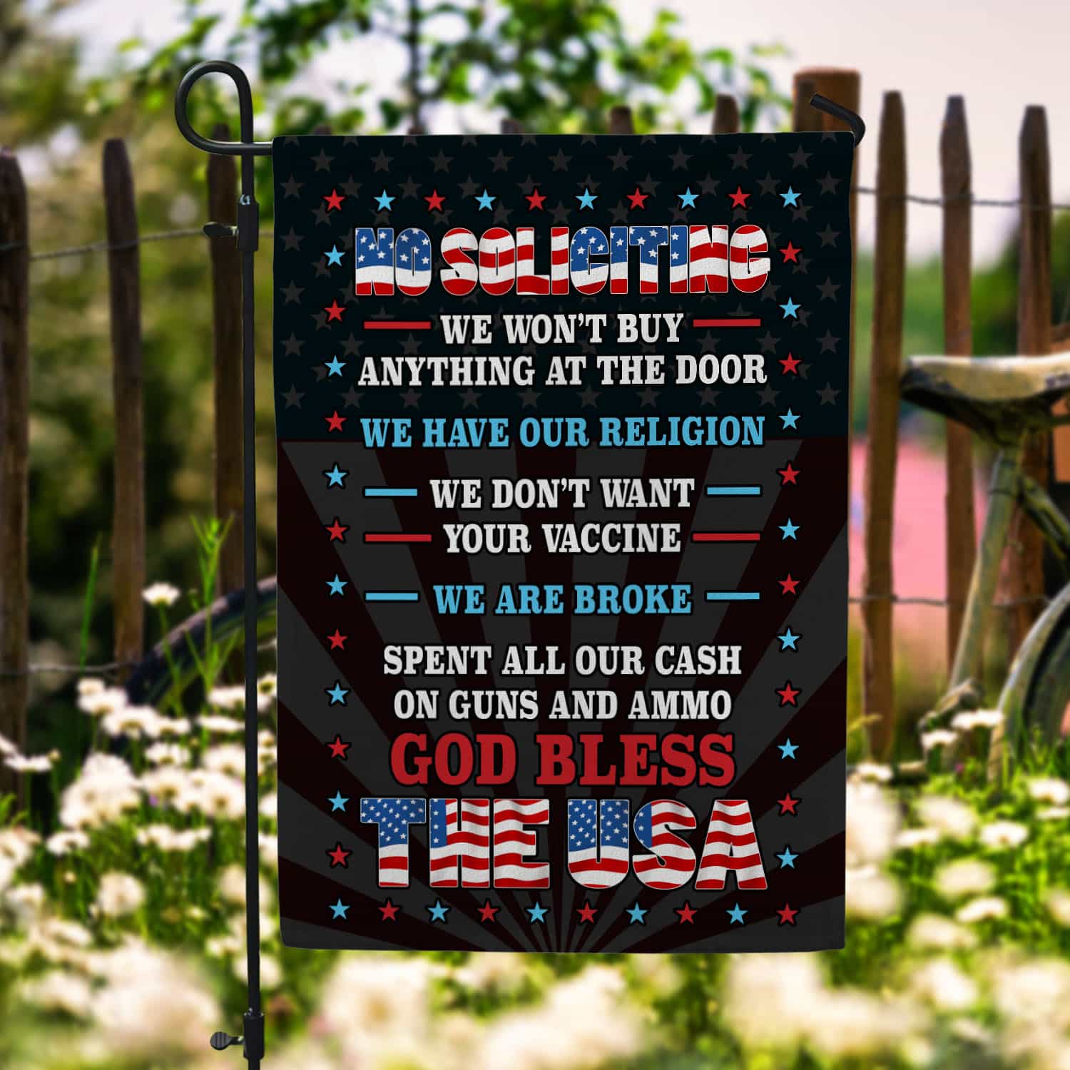 4O. Won't Buy Anything Flag-30x40 Garden Flag Mockup 6