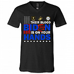 blood, Black, V-Neck T-Shirt