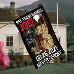 3KT. Say Their Names, Joe 30x40 House Flag Mockup 4