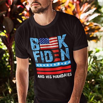 Alternative view of Buck Fiden And His Mandates T-shirt - V-neck - Impeach Joe Biden Shirt - Fuck Biden Shirt