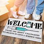 4 HG UU TIEN. Welcome Love And Science-doormat () Doormat mockup 6